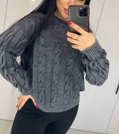 Свитер Lora LR832 d.grey - делук