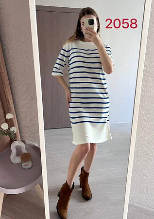 Платье Fsn 2058 white-blue - делук