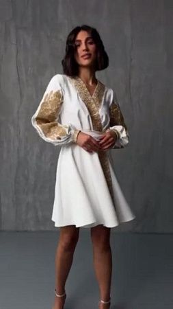 Платье Odis 843 white-beige - делук