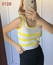 Майка Fsn 0128 white-yellow - делук