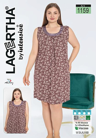 Ночнушка Cotpark 1159 brown - делук