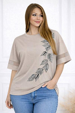 Футболка Elena&Vika 26036 beige - делук