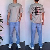 Футболка Three Black 2217 grey - делук