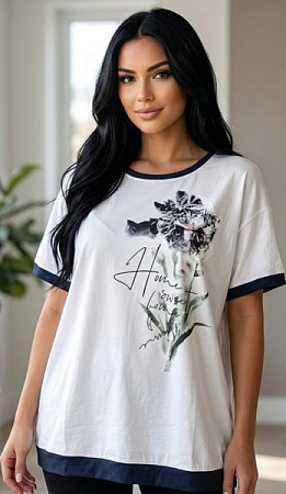 Футболка Levisha 25021 white-navy - делук