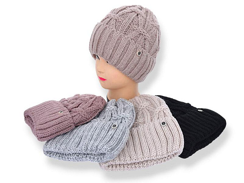 Шапка Angelica PFW002-1 на флісі mix - делук