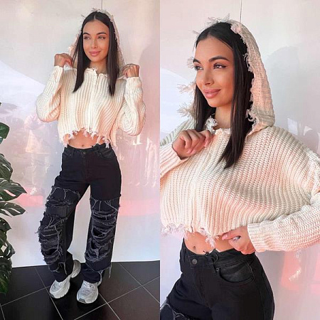 Кофта Three Black Women TB86 beige - делук