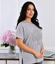 Футболка Elena&Vika 26102 l.grey - делук