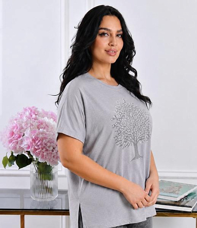 Футболка Elena&Vika 26102 l.grey - делук