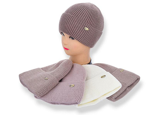 Шапка Angelica FSW001-3 на флісі mix - делук