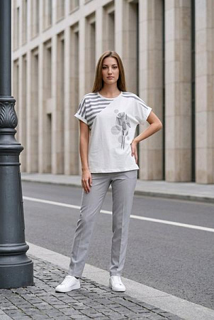Футболка Kosta 2803 white-grey - делук