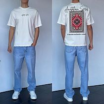 Футболка Three Black 2202 white - делук