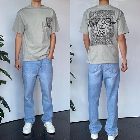 Футболка Three Black 2165 grey - делук