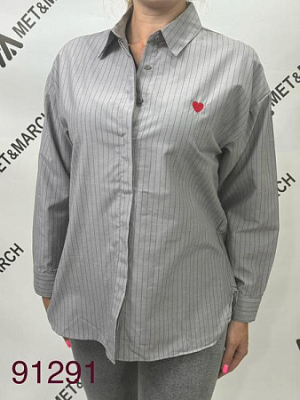 Рубашка Met&March 91291 l.grey - делук