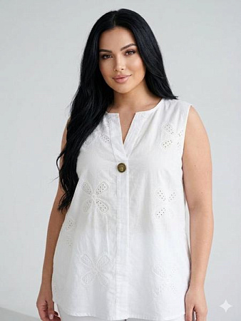 Футболка Elena&Vika 26038 white - делук