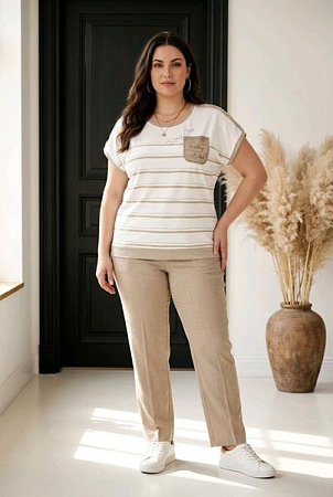 Футболка Kosta 5201 white-brown - делук