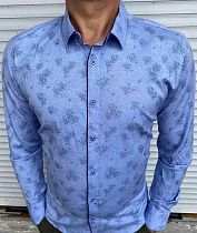 Рубашка Fmt S2241 blue батал - делук