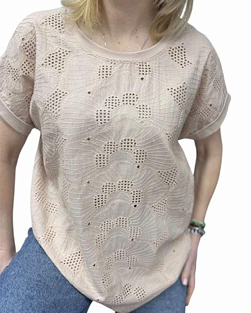 Футболка Elena&Vika 26005 beige - делук