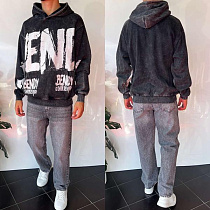 Худи Three Black 2369 grey - делук