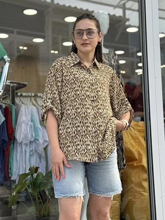 Рубашка Jjf 8807-4 beige - делук