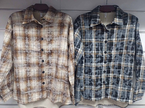 Рубашка Base 892 grey-beige - делук