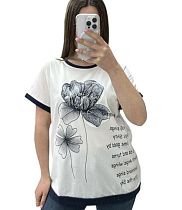 Футболка Elena&Vika 25024 white-black - делук
