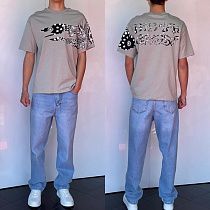 Футболка Three Black 2228 grey - делук