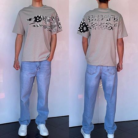 Футболка Three Black 2228 grey - делук