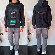 Худи Three Black 2375 grey - делук