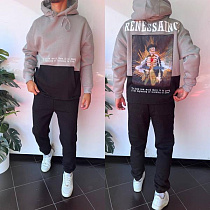 Худи Three Black 2299 grey - делук