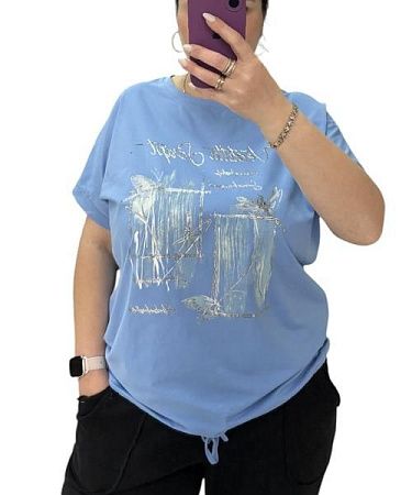 Футболка Elena&Vika 25037 l.blue - делук