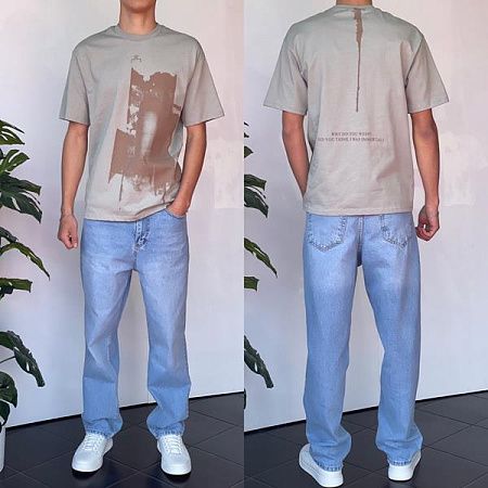 Футболка Three Black 2185 grey - делук