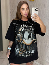 Футболка Lora LR1084 black - делук