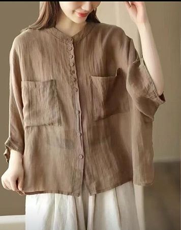 Рубашка Lora LR195 beige - делук