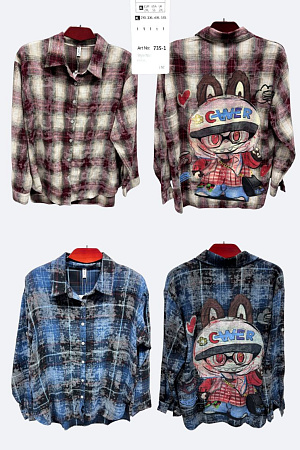 Рубашка Base 735-1 pink - делук