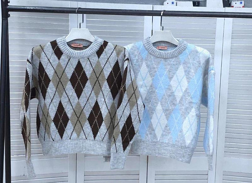 Свитер Faraon FR759 grey-l.blue - делук