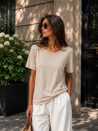 Футболка New Season FB1706 beige - делук