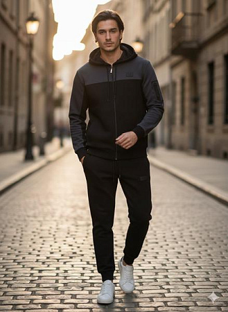 Костюм Спорт Moranny 5707 black-d.grey - делук