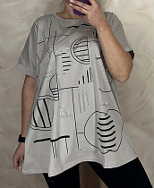 Футболка Levisha 26008 grey - делук