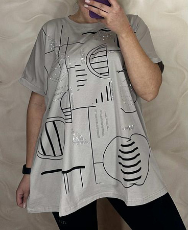 Футболка Levisha 26008 grey - делук