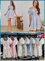 Платье Nefertiti V87 white-l.pink - делук