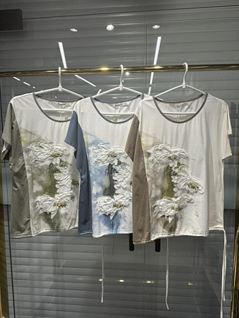 Футболка Dgmd E26021 white-khaki - делук