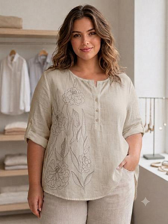 Футболка Levisha 26033 beige - делук