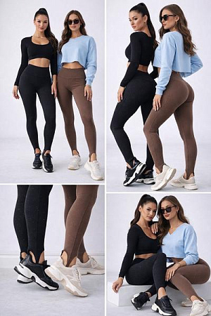 Лосины Lora LR1130 brown - делук