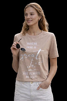 Футболка Levisha 25033 beige - делук