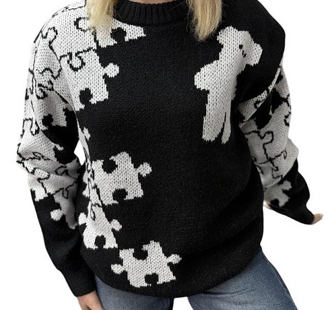 Свитер Elena&Vika 25407 black - делук