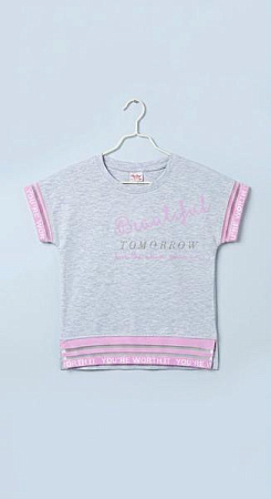 Футболка Dino D1493 l.grey-pink - делук