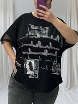 Футболка Levisha 25316 black - делук