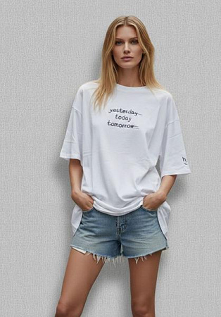 Футболка Lora LR1175 white - делук