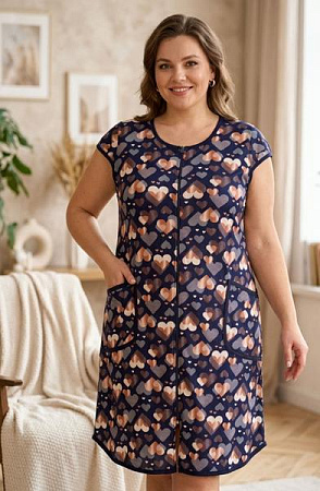 Халат Gull 16-1 navy-beige - делук