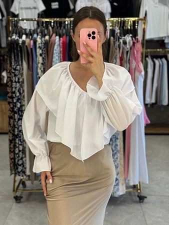 Блузка Arina 1643 white - делук